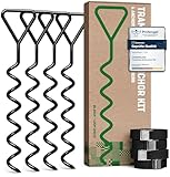 GardenGloss Bodenanker Trampolin Set (4 Stück) – 40cm Robuste Erdanker für Trampolin – Schraubanker zum Eindrehen zur sicheren Befestigung im Boden