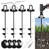 Bodenanker Trampolin Anker Set - 4 Stück Erdanker für Trampoline, Zelte, Schaukeln & mehr