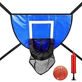 Trampolin Basketballkorb, Universal Mini Basketballkorb, Abreißrand zum Eintauchen Trampolin Basketballaufsatz mit 1 Mini Basketbällen,Trampolin Zubehör für Kinder Erwachsene Innen und Außenbereich