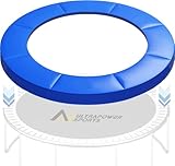 ULTRAPOWER SPORTS Federabdeckung Randschutz Randabdeckung für Trampolin 244cm, 300 bis 305cm, 360 bis 366cm, 395 bis 400cm, 425 bis 430cmcm mit 6/8 Stangen blau PVC - UV beständig (396cm - 8Stangen)