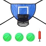 lasuroa Trampolin Basketballkorb, Trampolin Basketball Aufsatz mit 3 im Dunkeln Leuchtenden Bällen und 1 Pumpe Wasserdicht Trampolin Zubehör für alle Altersgruppen