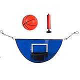 F Fityle Trampolin-Basketballkorb, mit Pumpe und Mini-Basketball, Sportspielzeug Mini-Basketballkorb für Trampolin mit Gehäuse für Outdoor-Sportarten