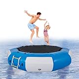 CHDGSJ 10FT aufblasbares Wassertrampolin,Freizeit-Wasserhüpfer mit Elektrischem Inflator,Schwimmende Plattform für Kinder und Erwachsene für Pool,See,Wassersport,Ruhiges Meer(3m)