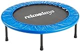 Relaxdays Fitness Trampolin, 91 cm Durchmesser, Indoortrampolin, belastbar bis 100 kg, Fitness und Ausdauertraining, blau