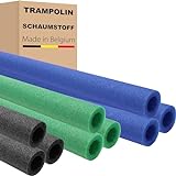 AWM Trampolin Schaumstoff 100 cm Schaumstoffrohre Schaumstoffpolster Stangenschutz Made in EU (Blau, 8 Stück)